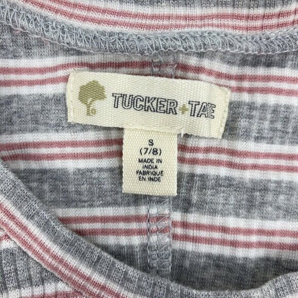 Tucker + Tate Tank Top Girls Small 7 8 Gray Pink Ribbed Knit New - Picture 4 of 6
